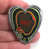 DVH JpWrnglr Fordite Cabochon Toledo Heart 2 Sided Cab 44x38x6 (4219)