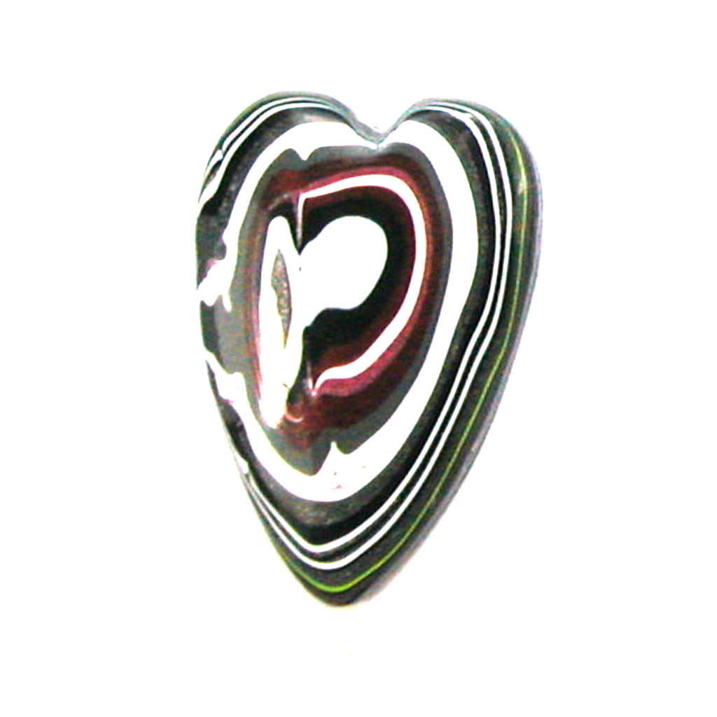 DVH JpWrnglr Fordite Cabochon Toledo Heart Cab 32x22x4 (4375) - DVHdesigns
