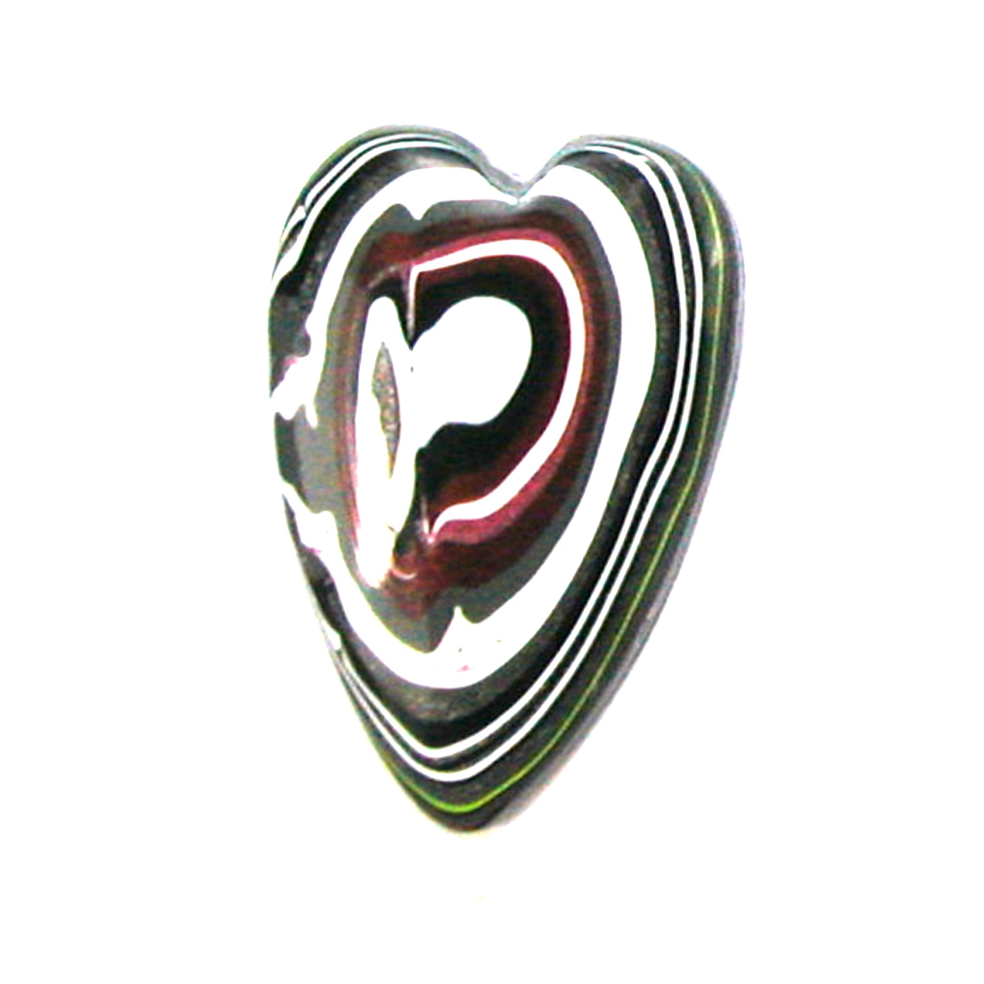 DVH JpWrnglr Fordite Cabochon Toledo Heart Cab 32x22x4 (4375) - DVHdesigns