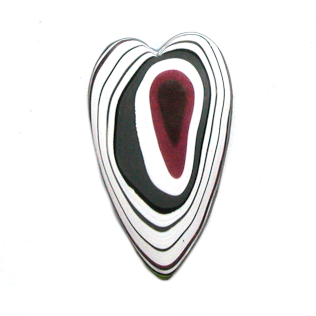 DVH JpWrnglr Fordite Cabochon Toledo Heart Cab 38x22x5 (4376) - DVHdesigns