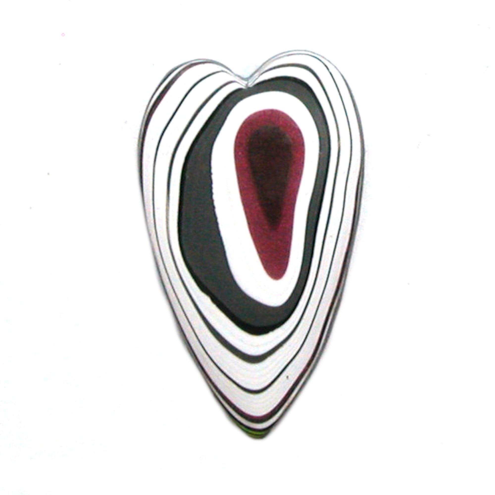 DVH JpWrnglr Fordite Cabochon Toledo Heart Cab 38x22x5 (4376) - DVHdesigns