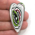 DVH JpWrnglr Fordite Cabochon Toledo Heart Cab 48x24x4(4378) - DVHdesigns