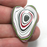DVH Jeep Fordite Heart Cabochon Recycled Car Paint Cab Toledo 36x26x5 (4524)