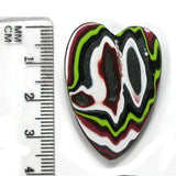 DVH Jeep Fordite Heart Cabochon Recycled Car Paint Cab Toledo 36x26x5 (4524)