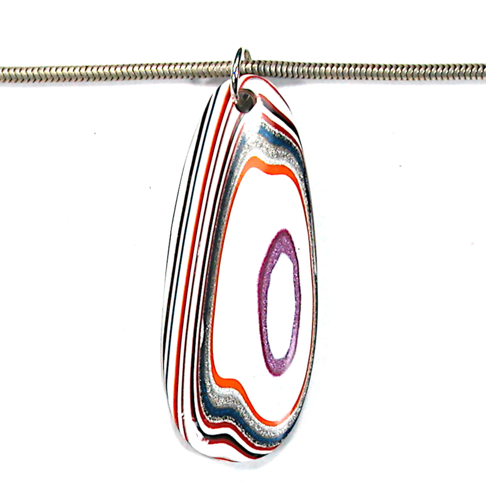 DVH Kenworth Truck Fordite Pendant Necklace Recycled Paint 48x19x4 (3760)