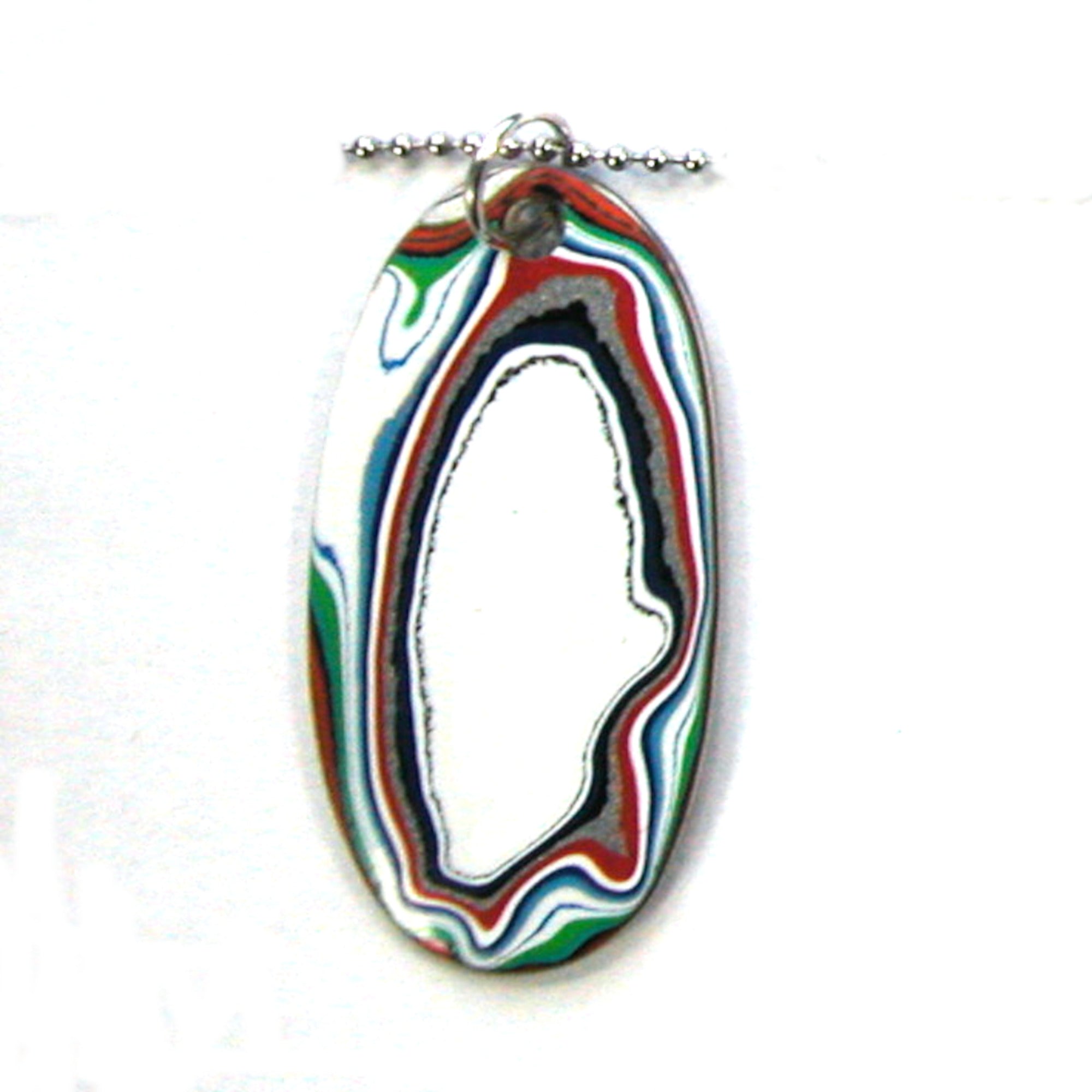 DVH Kenworth Truck Fordite Pendant Necklace Recycled Paint 43x22x3 (4138) - DVHdesigns