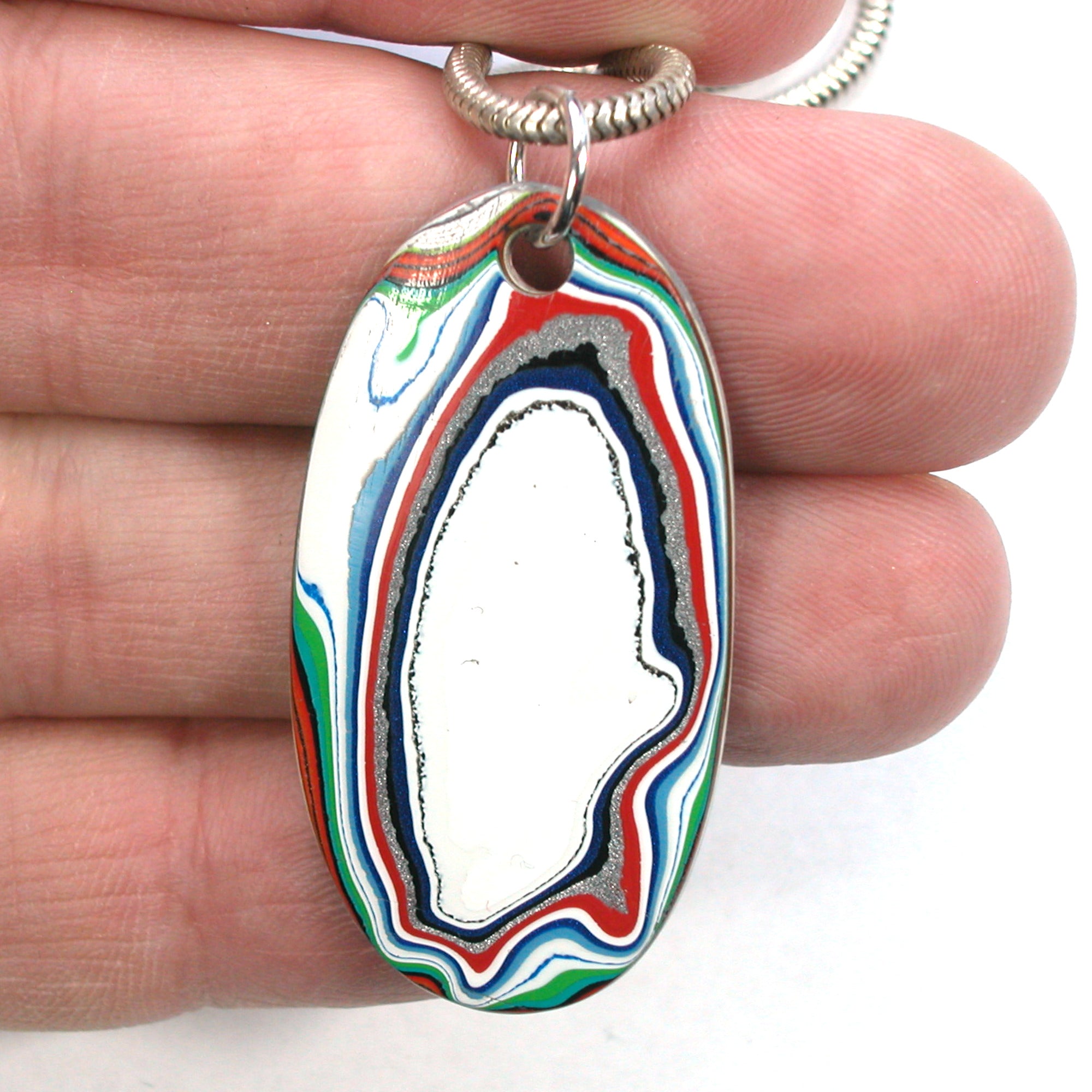 DVH Kenworth Truck Fordite Pendant Necklace Recycled Paint 43x22x3 (4138) - DVHdesigns