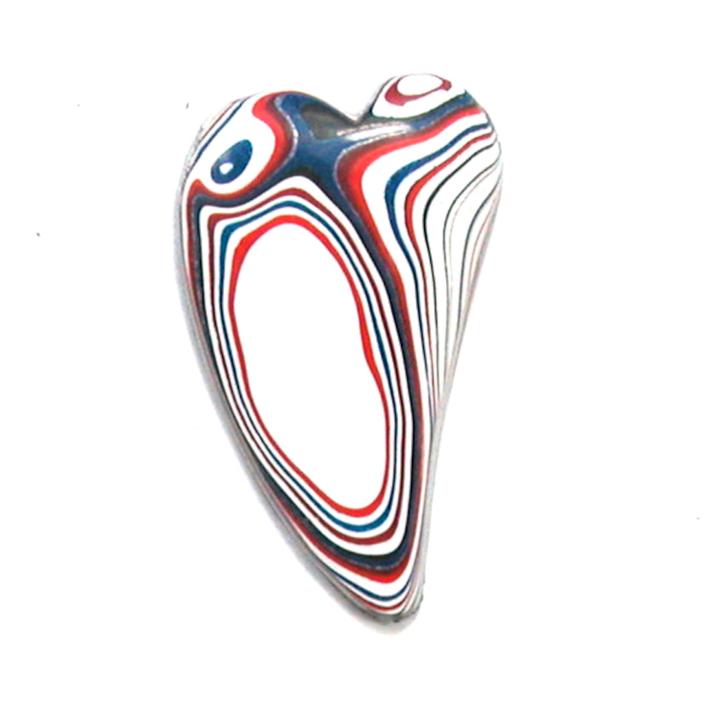 DVH Kenworth Truck Fordite Cabochon Heart Cab 36x20x5 (4373) - DVHdesigns