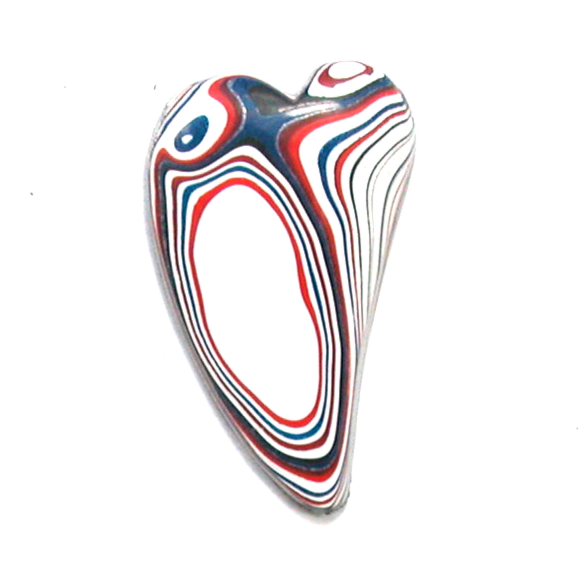 DVH Kenworth Truck Fordite Cabochon Heart Cab 36x20x5 (4373) - DVHdesigns