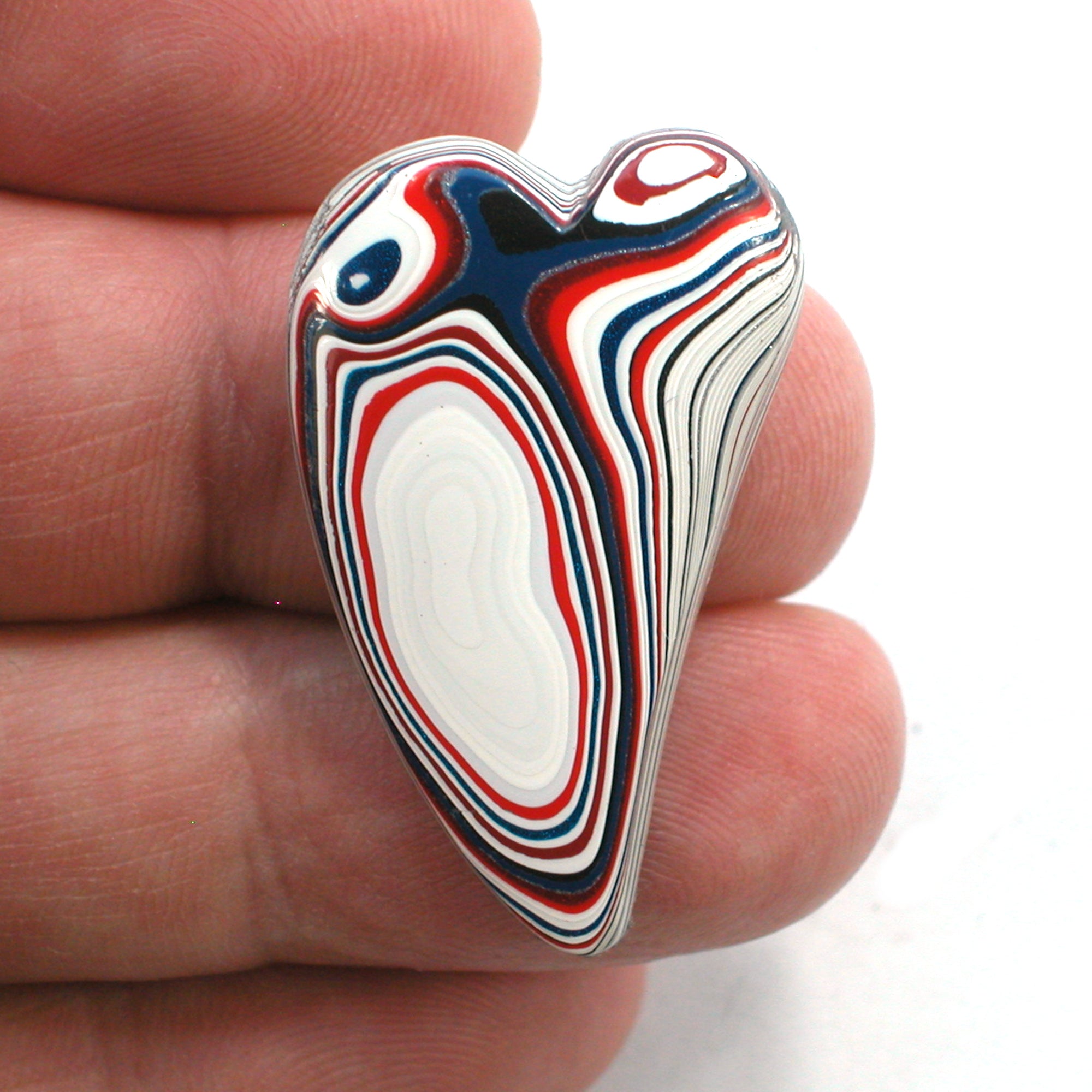 DVH Kenworth Truck Fordite Cabochon Heart Cab 36x20x5 (4373) - DVHdesigns