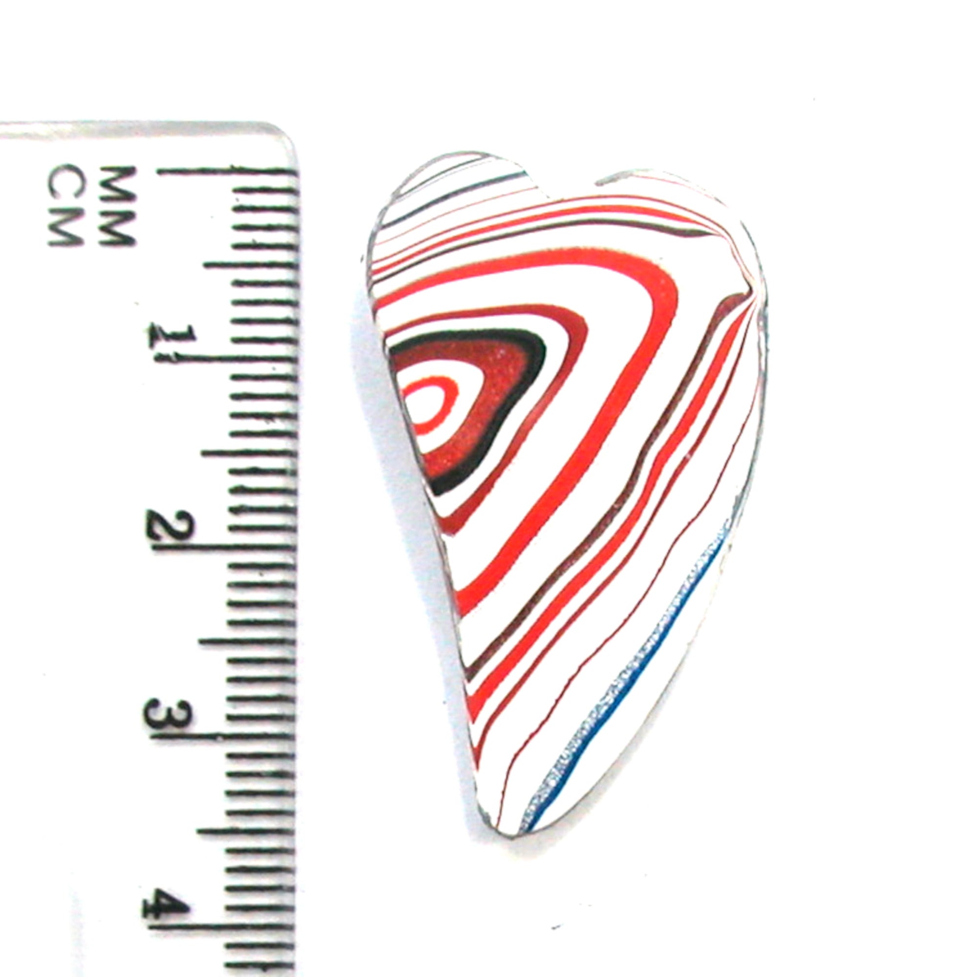DVH Kenworth Truck Fordite Cabochon Heart Cab 36x20x5 (4373) - DVHdesigns