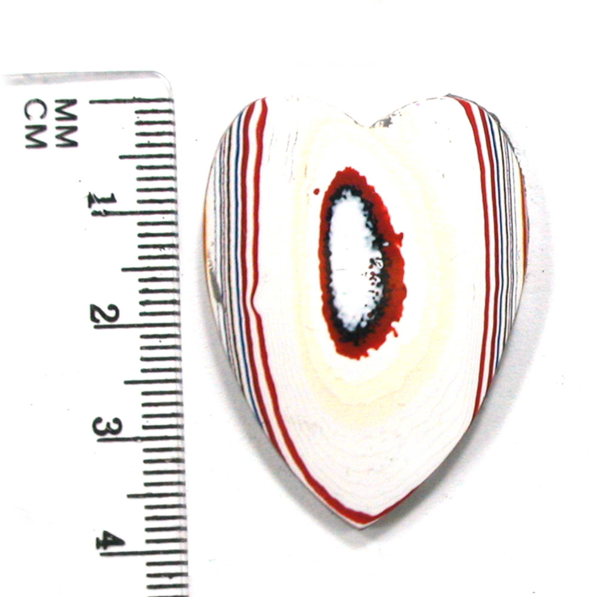 DVH Kenworth Truck Fordite Heart Cabochon Genuine 38x28x4 (4987) - DVHdesigns