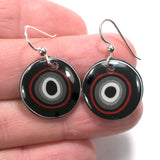DVH Fordite Earrings Ford F150 Truck KC Assembly 20mm Rd Sterling (5179)