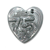 DVH RARE Number #75 Fordite Heart Cabochon Genuine Michigan Material 34x32x4 (4775)