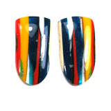 DVH Fordite Surfboard Surfite Surf Stone Resin Cabochon PAIR 35x18x5 (4170)
