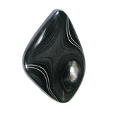 DVH Black Fordite Crown of Silver Sheen Cabochon 47x31x8 (4637)