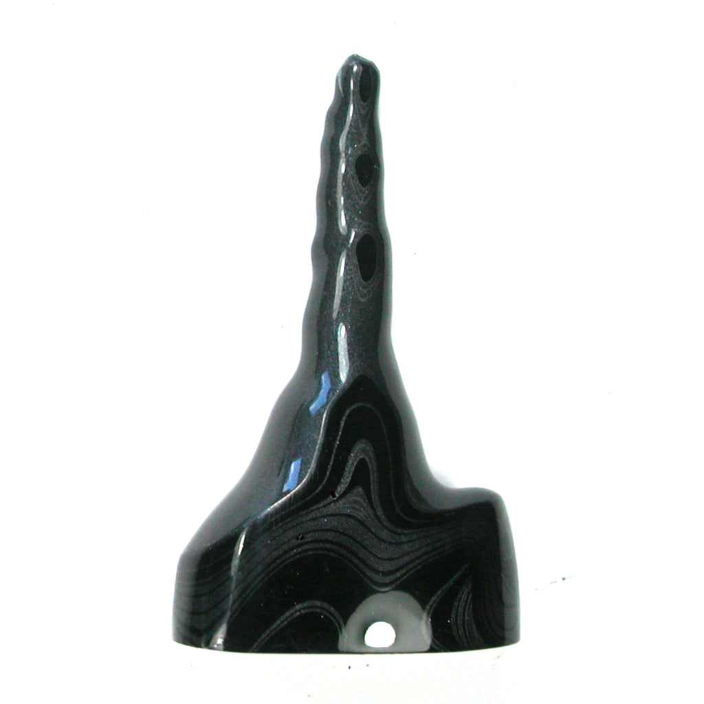 DVH Black Fordite Crown of Silver Sheen Stalactite Specimen 61x37x18 (4654) - DVHdesigns