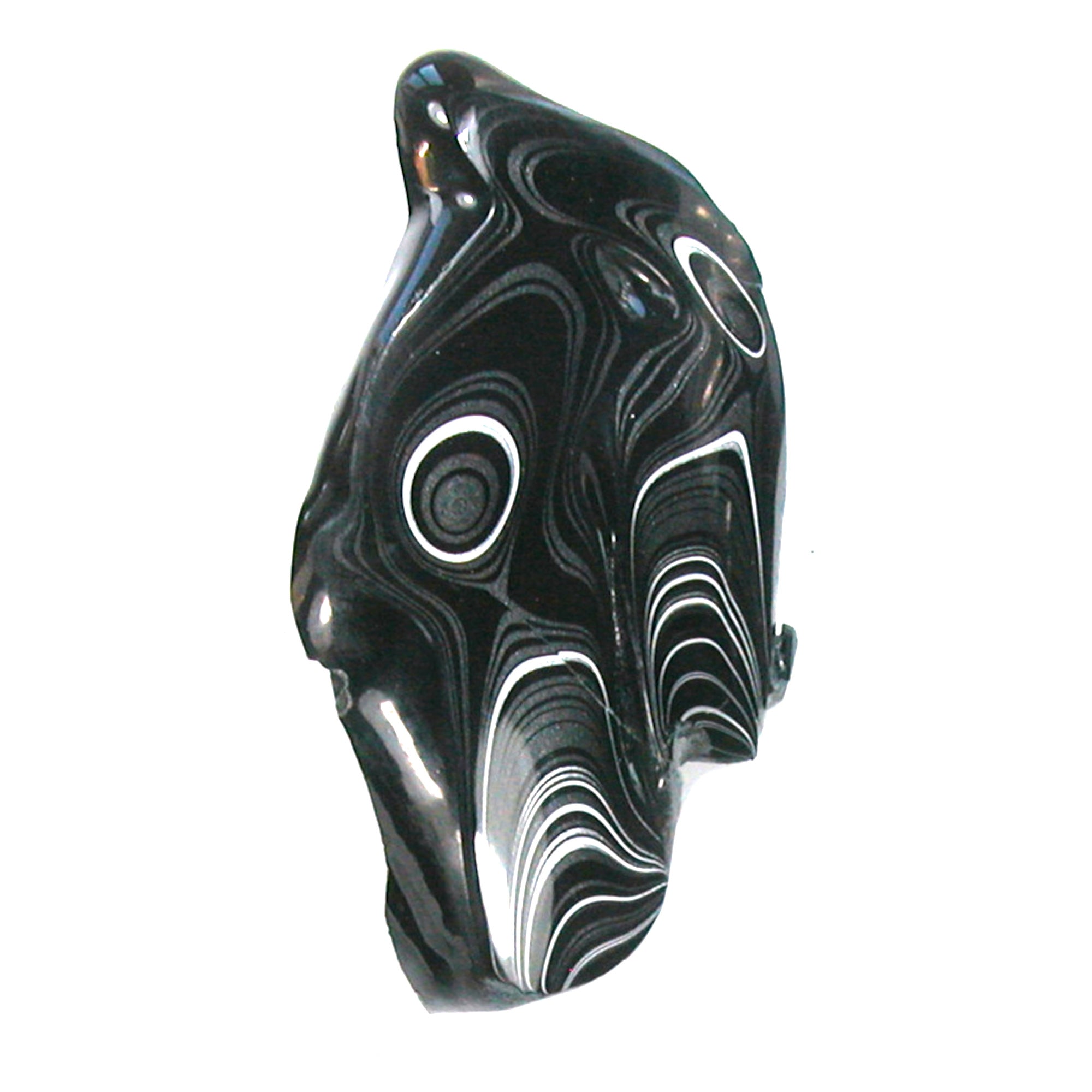 DVH Black Fordite Crown of Silver Sheen Polished Specimen Rough (4684) - DVHdesigns