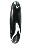 DVH Black Onyx Fordite Crown of Silver Sheen Cabochon 53x15x5 (4700) - DVHdesigns