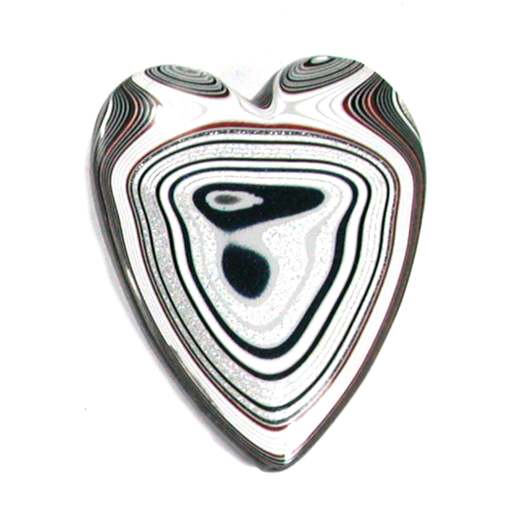 DVH Ford Focus Fordite Heart Cabochon 2 Sided Michigan 32x27x6 (4205)