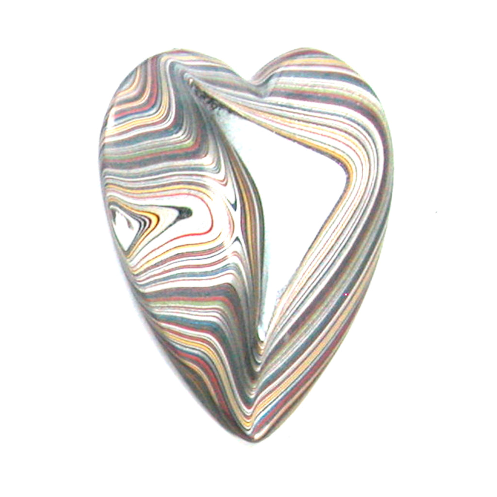 DVH Ford Focus Fordite Heart Cabochon Michigan 48x37x6 (4211)