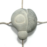 DVH Cross Drilled Fairy Stone Concretion Bead Pendant Goddess Rock Quebec 48x41x15 (4298)
