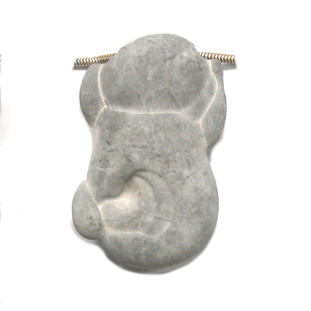 DVH Fairy Stone Concretion Bead Pendant Goddess Rock Quebec 55x33x11 (4301) - DVHdesigns