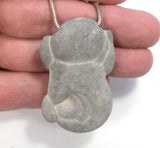 DVH Fairy Stone Concretion Bead Pendant Goddess Rock Quebec 55x33x11 (4301)