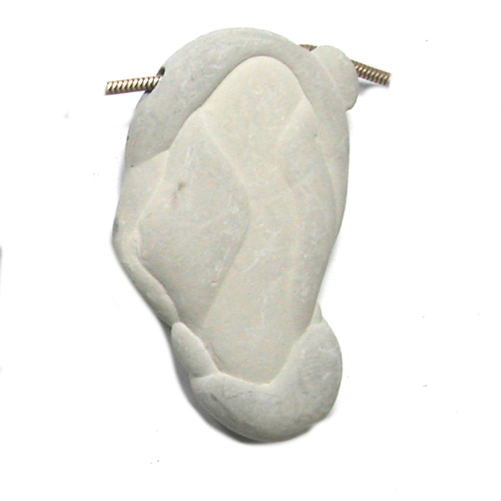 DVH Fairy Stone Concretion Bead Pendant Goddess Rock Quebec  62x35x12 (4303) - DVHdesigns