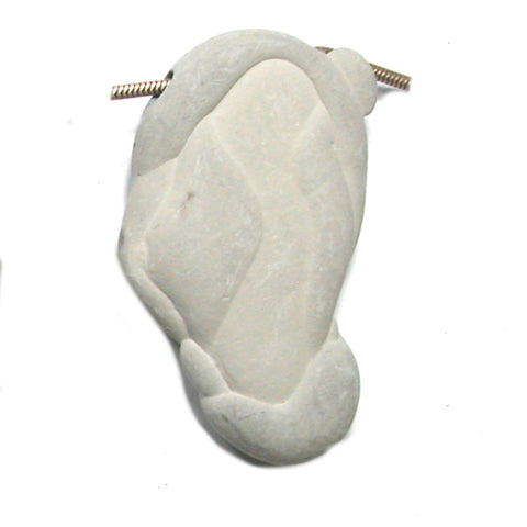 DVH Fairy Stone Concretion Bead Pendant Goddess Rock Quebec  62x35x12 (4303)