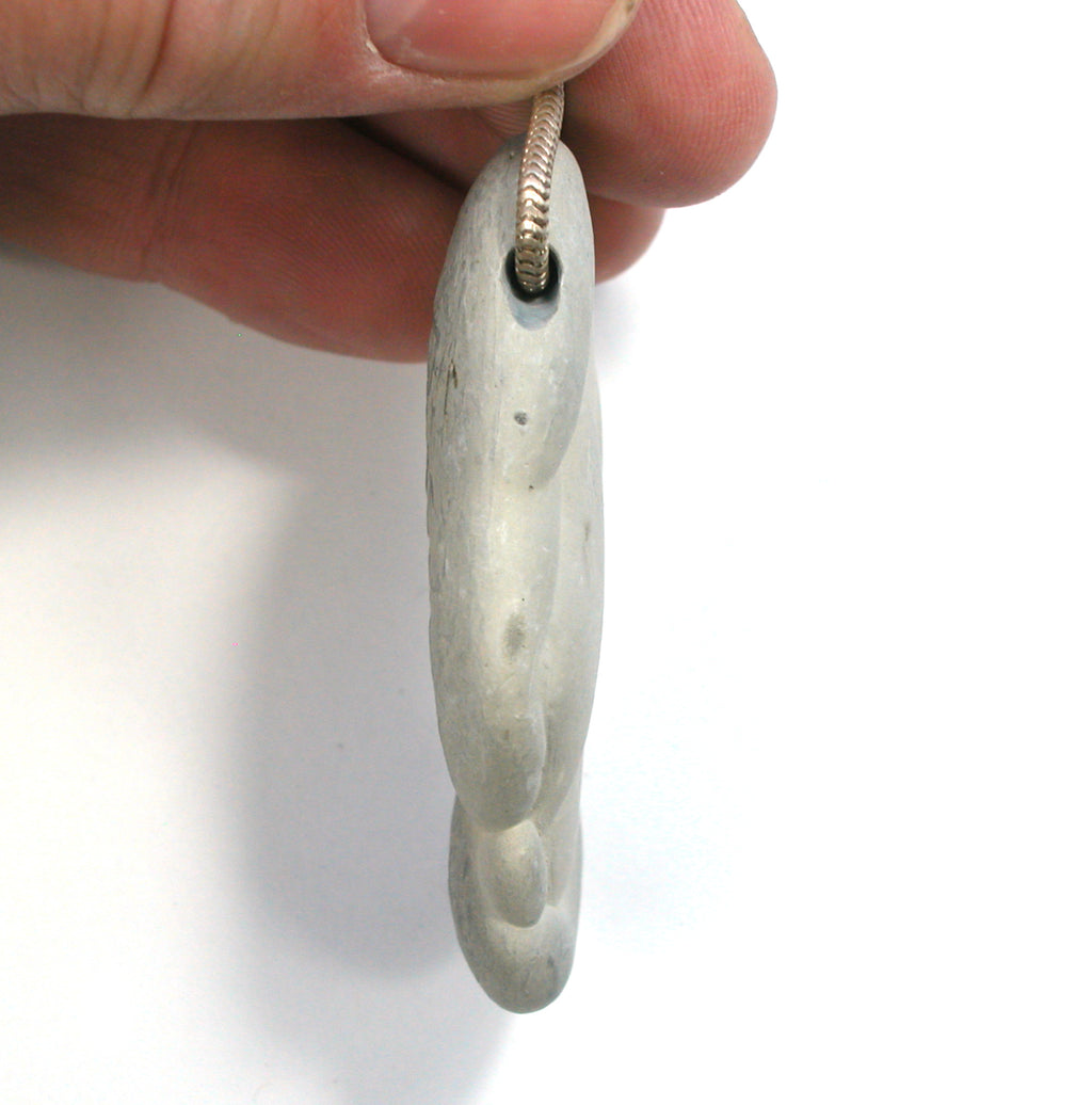 DVH Fairy Stone Concretion Bead Pendant Goddess Rock Quebec  62x35x12 (4303) - DVHdesigns