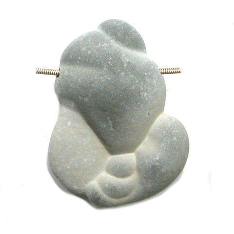 DVH Fairy Stone Concretion Bead Pendant Goddess Rock Quebec 65x45x19 (4305)