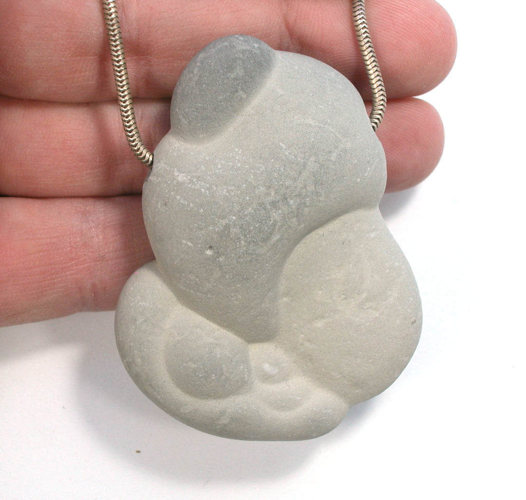 DVH Fairy Stone Concretion Bead Pendant Goddess Rock Quebec 65x45x19 (4305) - DVHdesigns