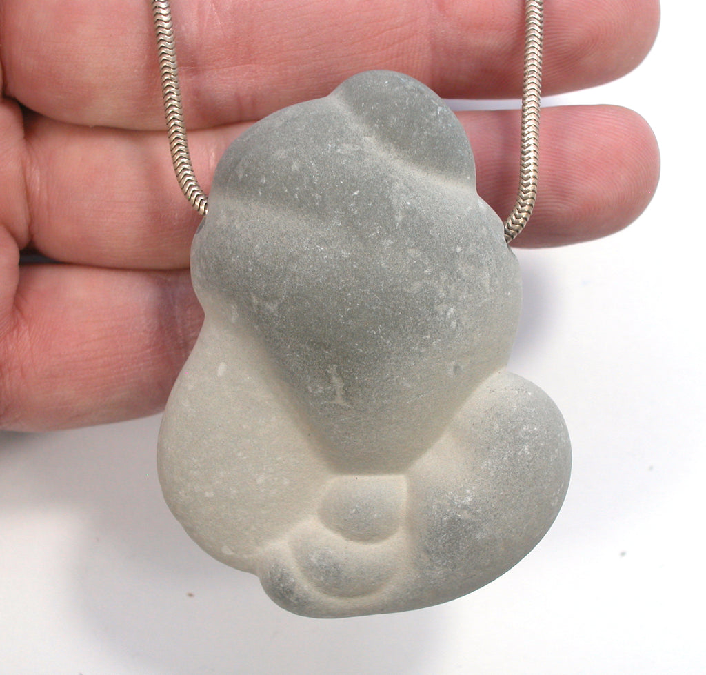 DVH Fairy Stone Concretion Bead Pendant Goddess Rock Quebec 65x45x19 (4305) - DVHdesigns
