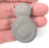 DVH Fairy Stone Concretion Bead Pendant Goddess Rock Quebec 53x34x12 (4319)