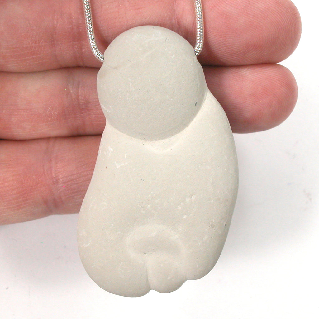 DVH Fairy Stone Concretion Bead Pendant Goddess Rock Quebec 60x33x11 (4324) - DVHdesigns