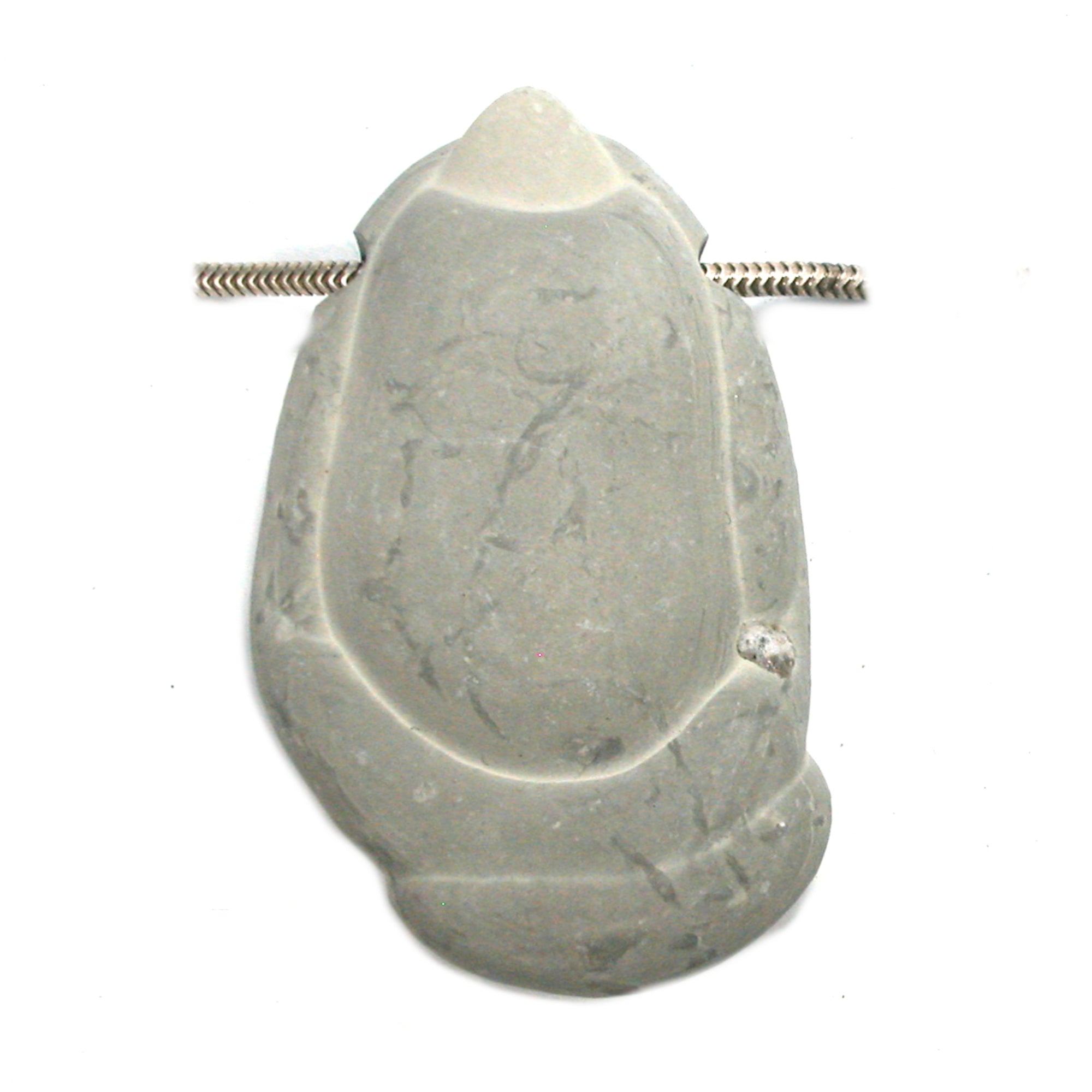 DVH Phallic Fairy Stone Concretion Bead Pendant Quebec 53x32x13 (4341) - DVHdesigns