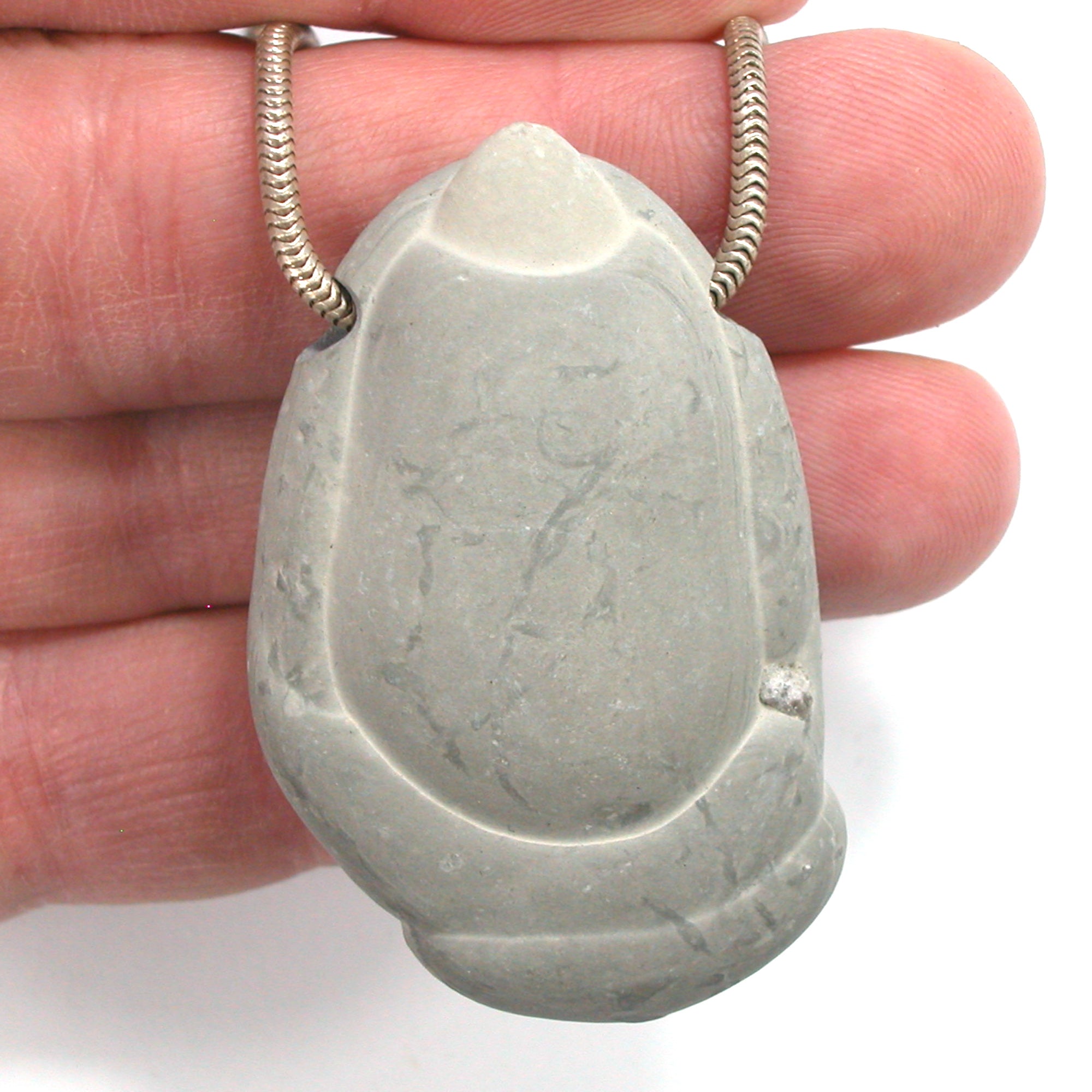 DVH Phallic Fairy Stone Concretion Bead Pendant Quebec 53x32x13 (4341) - DVHdesigns
