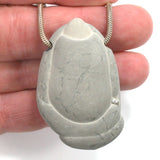 DVH Phallic Fairy Stone Concretion Bead Pendant Quebec 53x32x13 (4341)