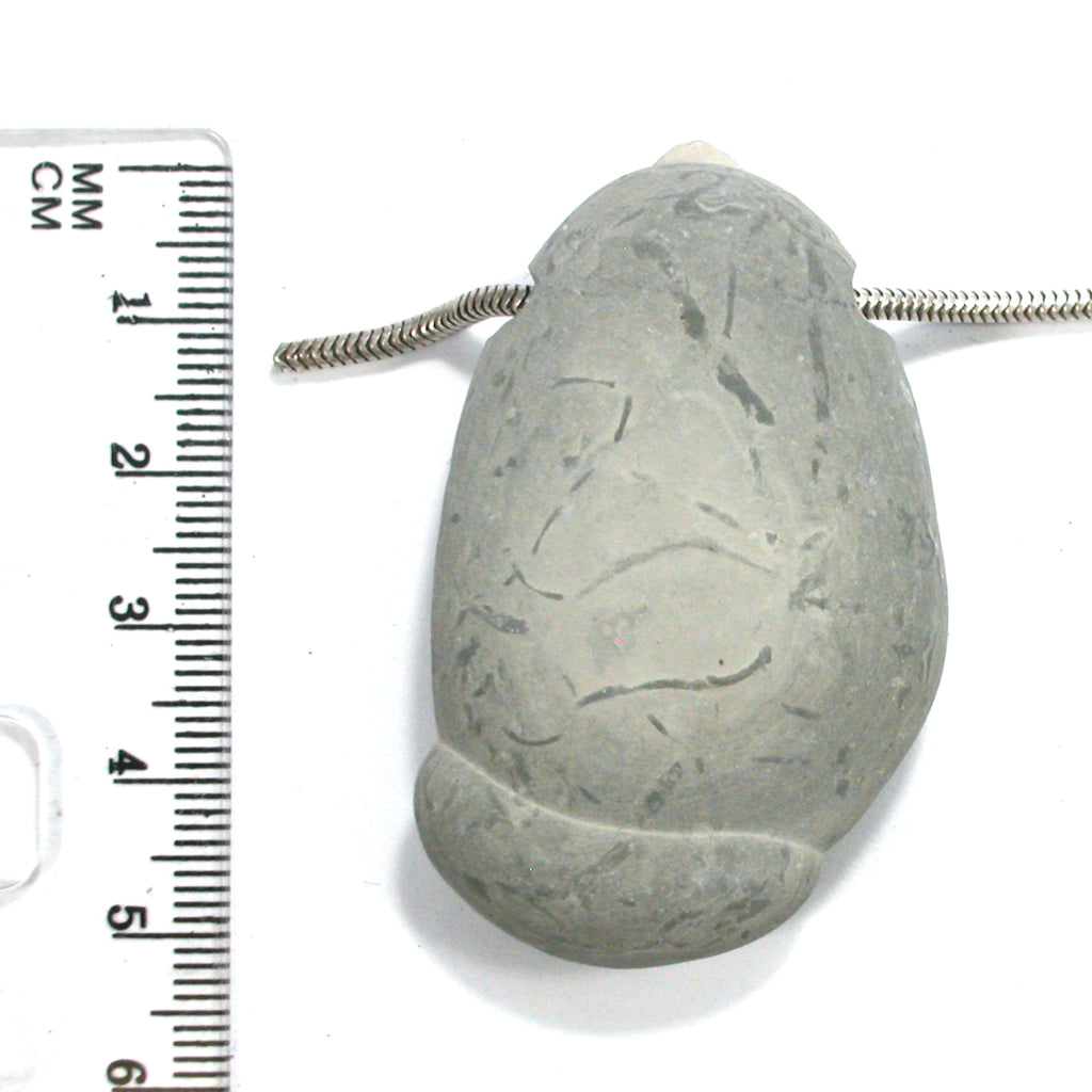 DVH Phallic Fairy Stone Concretion Bead Pendant Quebec 53x32x13 (4341) - DVHdesigns