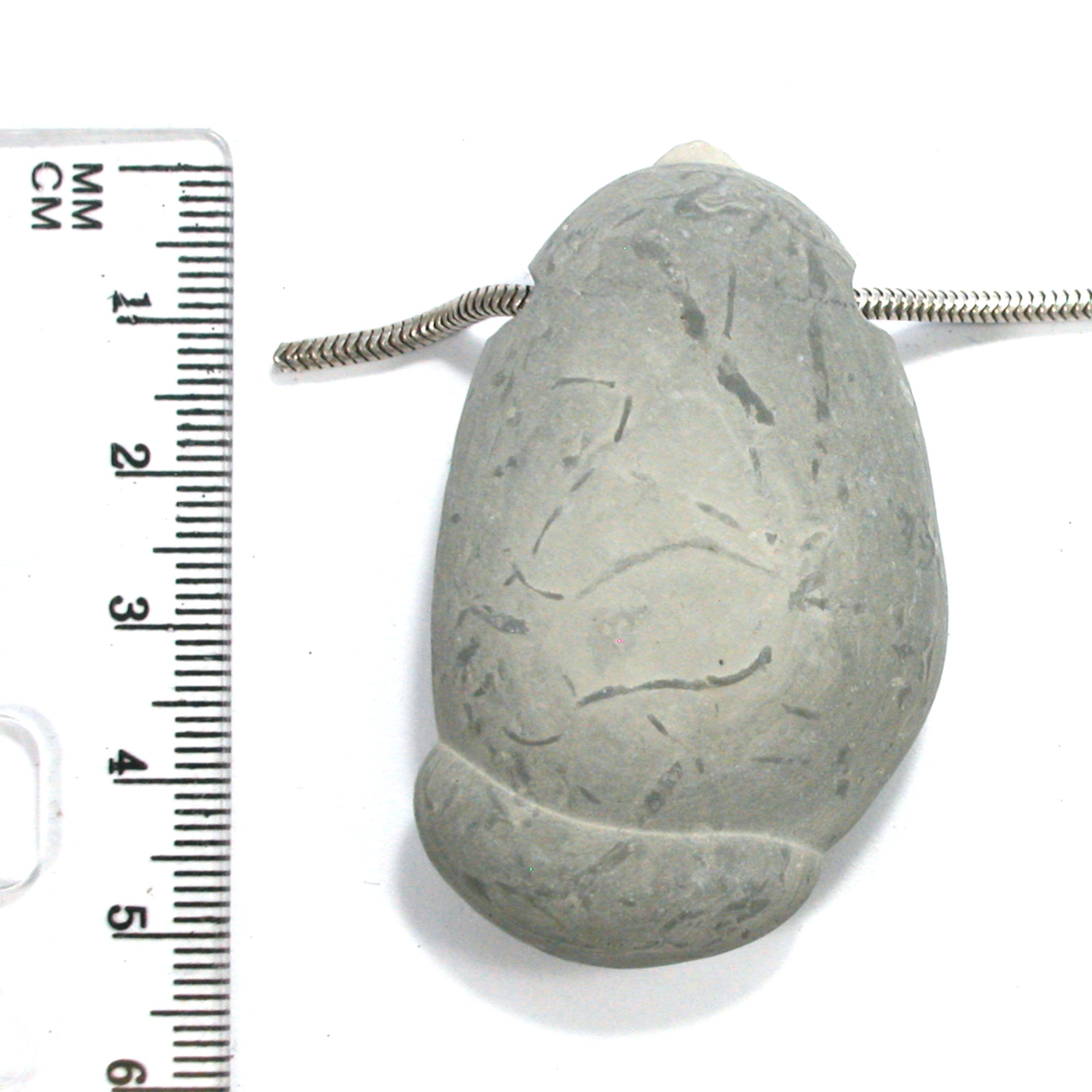 DVH Phallic Fairy Stone Concretion Bead Pendant Quebec 53x32x13 (4341) - DVHdesigns