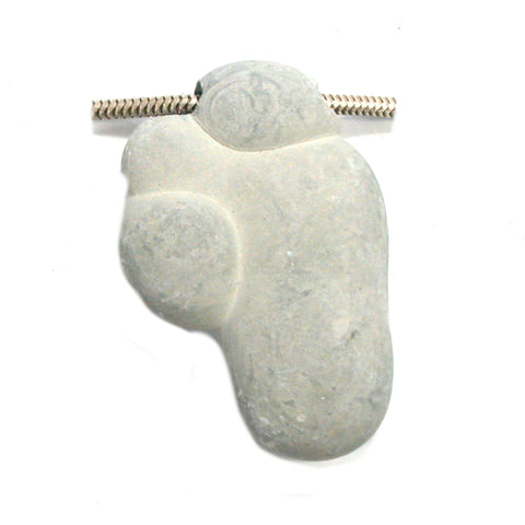 DVH Phallic Fairy Stone Concretion Bead Pendant Quebec 40x27x10 (4342)