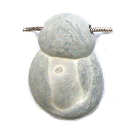 DVH Fairy Stone Concretion Bead Pendant Goddess Rock Quebec 36x25x10 (4366)