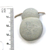 DVH Fairy Stone Concretion Bead Pendant Goddess Rock Quebec 36x25x10 (4366)