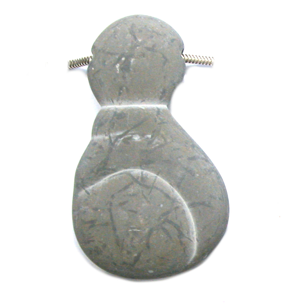 DVH Fairy Stone Concretion Bead Pendant Goddess Rock Quebec 62x36x11 (4484)