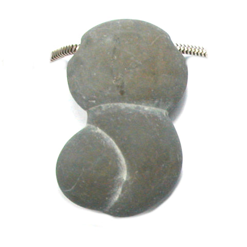 DVH Fairy Stone Concretion Bead Pendant Goddess Rock Quebec 40x24x11 (4502)