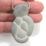 DVH Fairy Stone Concretion Bead Goddess Pendant Quebec 58x34x13mm (5068)