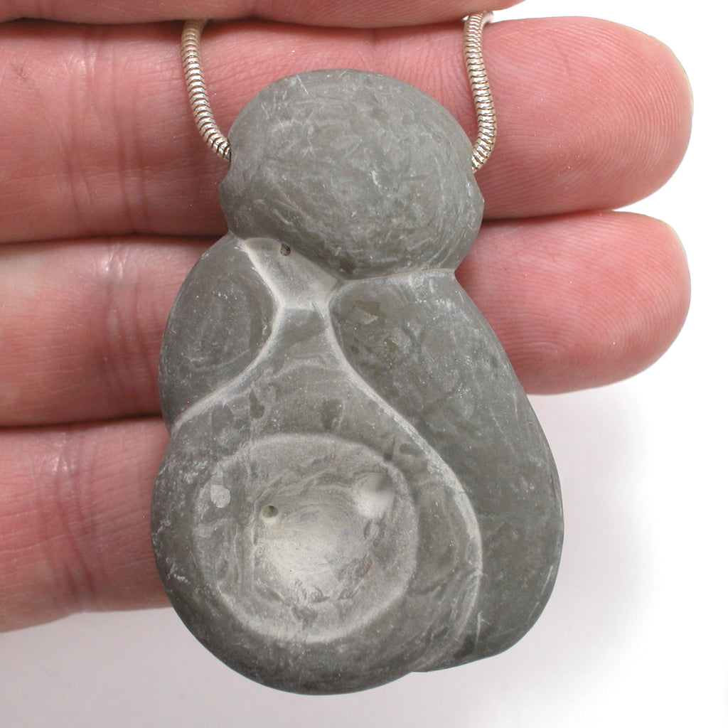 DVH Fairy Stone Concretion Bead Goddess Pendant Quebec 54x36x12mm (5069)