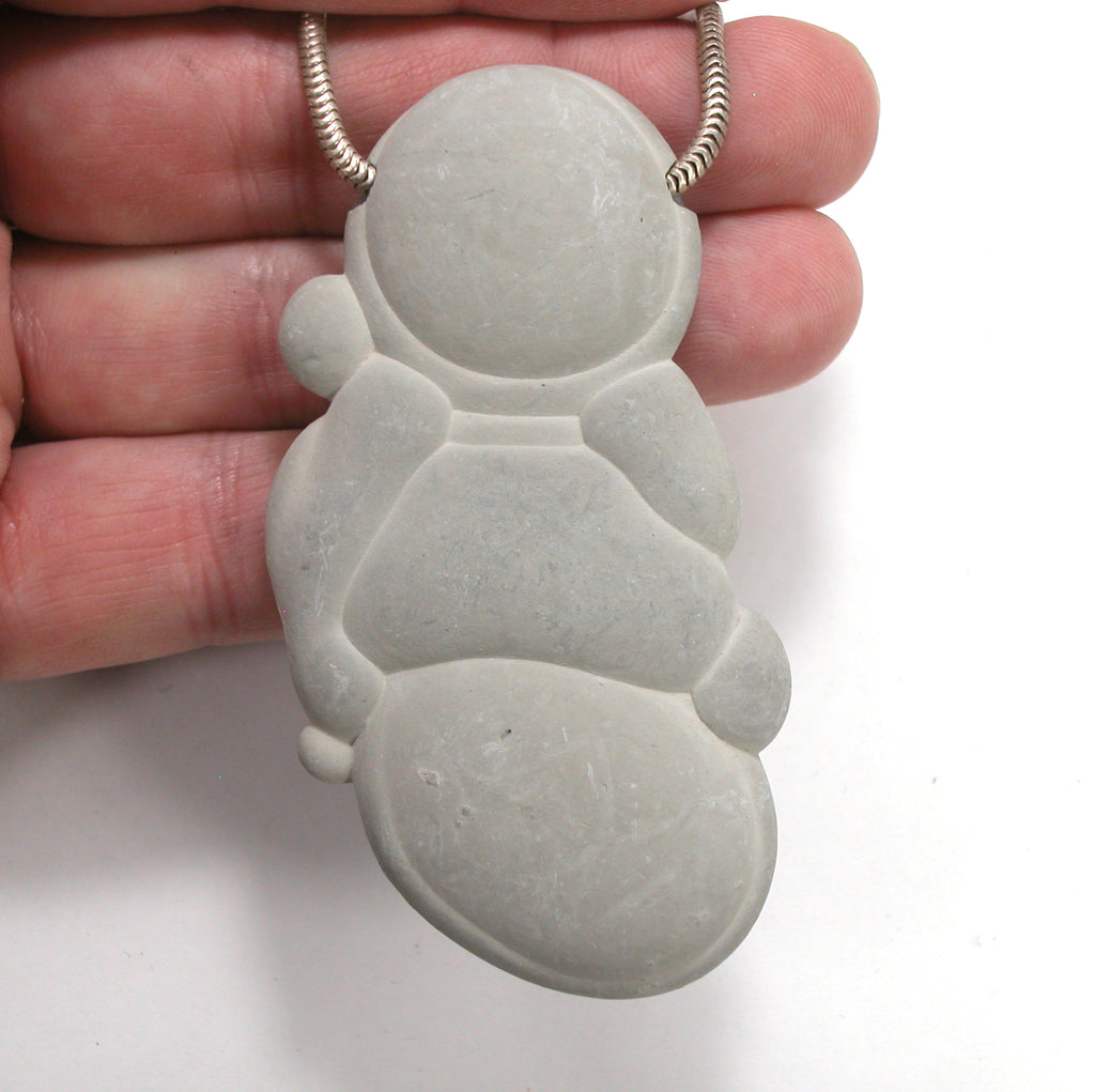 DVH Fairy Stone Concretion Bead Goddess Pendant Quebec 79x40x13 (5072)