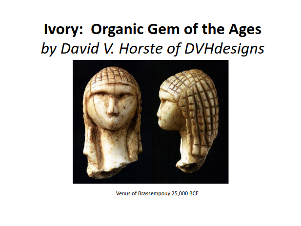 LECTURE RECORDING:  "Ivory:  Organic Gem from the Age of King Tusk" - DVHdesigns